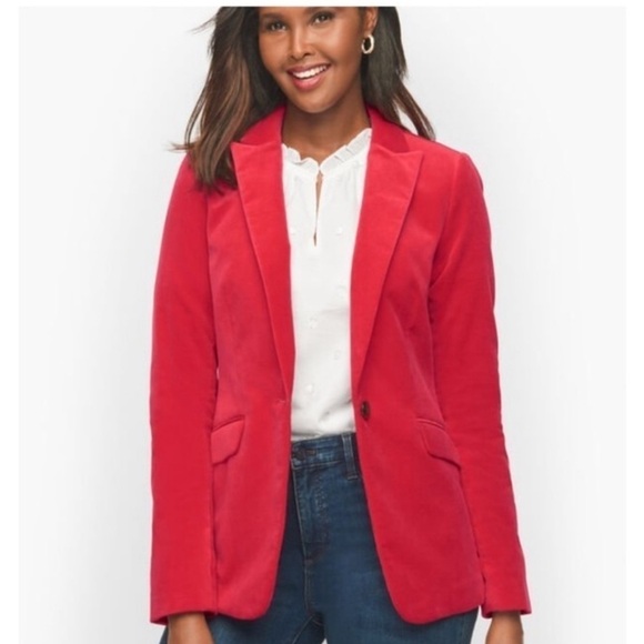 Talbots Red Velvet Blazer - Picture 1 of 7